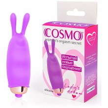 Вибромассажер мини Зайка, длина 75 мм, диаметр 24 мм, цвет фиолетовый, от Cosmo csm-23155, бренд Bior Toys, длина 6.4 см.