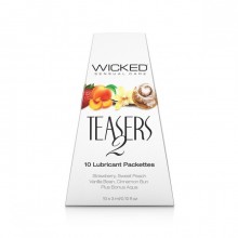 Мини-набор вкусовых лубриканов «Wicked Teasers 2» с 5 вкусами, 10 шт по 3 мл, Wicked 90390, 30 мл.