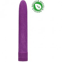 Экологичный фиолетовый вибромассажер «Natural Pleasure» из переработанных материалов, рабочая длина 15 см, Shots NAT001PUR, длина 17.7 см.