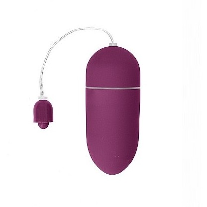 Беспроводное небольшое фиолетовое виброяйцо «Vibrating Egg» с регулятором режимов вибрации, длина 8 см.