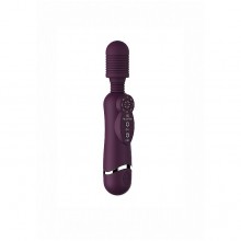 Фиолетовый универсальный массажер «Silicone Massage Wand» с гибкой голвокой, 16 режимов, общая длина 20 см, Shots SHTO007PUR, длина 20 см.
