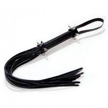 Многохвостая гладкая плеть флогер «Spiked Leather Whip» с шипами на рукояти, длина 54 см.