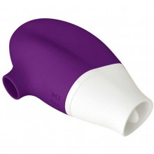 Перезаряжаемый вакуумный клиторальный стимулятор с имитацией кунилингуса «Сатисфакер Jubie», бело-фиолетовый, FleshNash FNBS1033PUR, из материала силикон, длина 8.7 см.