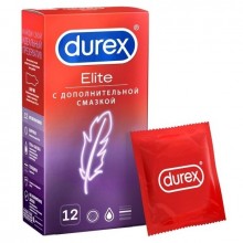 Сверхтонкие презервативы «Durex Elite» с дополнительной смазкой, 12 шт., Durex
