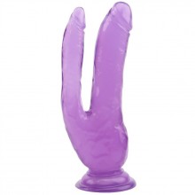 Фиолетовый анально-вагинальный фаллоимитатор «Hi-Rubber 8.0» с присоской, общая длина 20 см, Chisa CN-711916421, бренд Chisa Novelties, длина 20 см.