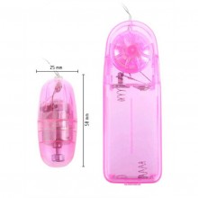 Розовое виброяйцо с пультом управления, рабочая длина 5.8 см, Eroticon 30178, цвет розовый, длина 5.8 см.