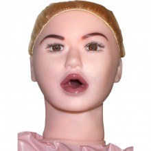Кукла «Блондинка» с реалистичным лицом и функцией вибрации, телесный цвет, Eroticon 31007-1, из материала Латекс, 2 м.