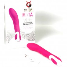 Ярко-розовый перезаряжаемый вибратор «Mata» для стимуляции точки G, длина 21 см.