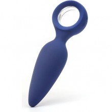 Синяя анальная вибропробка с кольцом «Kiss Toy», перезаряжаемая, рабочая длина 9 см, Orville, из материала Силикон, длина 12 см.