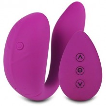 Фиолетовый вибратор для пар «O-Sensual Double Rush» с пультом ДУ, длина 8 см.