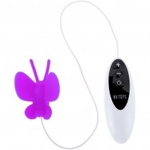 Фиолетовый клиторальный стимулятор «Butterfly» в виде бабочки с пультом управления, Nv toys
