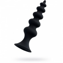 Черная анальная елочка на присоске «POPO Pleasure by Toyfa Indi», водонепроницаемая, силикон, общая длина 11.5 см, максимальный диаметр 2.9 см, 731425, цвет черный, длина 11.5 см.
