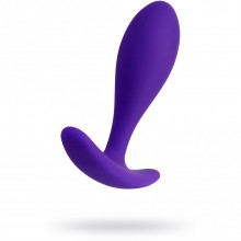 Силиконовая фиолетовая анальная пробка для ношения с ограничителем, рабочая длина 6.2 см, Штучки-дрючки 690022, цвет фиолетовый, длина 7.2 см.