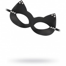 Кожаная маска «Кошка» с заклепками, черная, Штучки-дрючки 690060, цвет черный