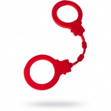 Красные силиконовые наручники «Штучки-дрючки», длина 33 см, 690063, длина 33 см.