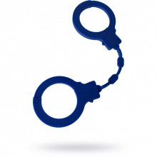 Тянущиеся силиконовые наручники Штучки-дрючки, синие, длина 33 см, 690064, цвет синий, длина 33 см.