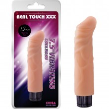 Вибратор «Vibrating Cock No.03», телесного цвета, с вибрацией, CN-101895527, бренд Chisa Novelties, из материала TPE, коллекция Real Touch XXX, длина 18.5 см.