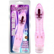 Вибратор «Glitters Dual Probe Pink», розового цвета, необычной формы, CN-131848260, бренд Chisa Novelties, из материала TPE, коллекция Crystal Jelly, длина 21 см.