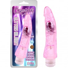 Вибратор «Glitters Dual Teaser Pink», нежного розового цвета, с ярко выраженной головкой, CN-131852112, бренд Chisa Novelties, коллекция Crystal Jelly, длина 23 см.