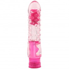 Вибратор «Pleaser Pink», розового цвета, с рельефным рисунком по всей длине, CN-131878078, бренд Chisa Novelties, из материала TPE, длина 16.2 см.