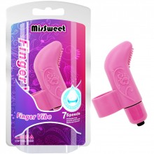 Насадка на палец «MisSweet Finger Vibe Pink»,цвет розовый, CN-371312210, коллекция Mis Sweet, длина 7.4 см.