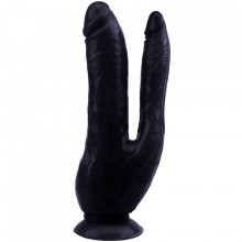 Фаллоимитатор «Dark Magic Dual Penis Black», для двойного проникновения, цвет черный, CN-711784647, бренд Chisa Novelties, длина 20.2 см.