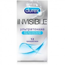 Ультратонкие презервативы Durex «Invisible» для максимальной чувствительности, упаковка 12 шт, длина 18 см., со скидкой
