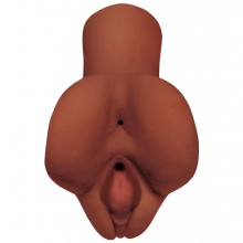 Мастурбатор вагина и анус «Pdx Plus Pick Your Pleasure Stroker Brown», цвет мулат, 2в 1, RD60829, цвет коричневый, длина 16.5 см.