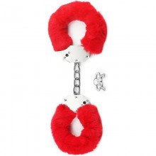 Наручники в красной меховой оплетке с двумя ключами, Lovetoy LV1501 red, бренд Биоритм