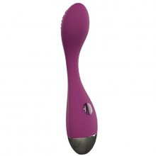 Фиолетовый женский вибромассажер «G-Spot Evelyn» для стимуляции точки G с дополнительными шипами на головке, общая длина 15.1 см, Kiss toy KST-001PURPLE, из материала Силикон, длина 15.1 см.