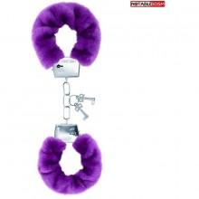 Металлические наручники «Notabu» с мягкой фиолетовой оплеткой, Биоритм NTB-80678
