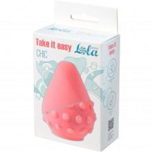 Розовый эластичный мини-астурбатор «Take it Easy Chic light pink» с ярким внутренним рельефом, Lola Toys 9022-06lola, длина 7.1 см.
