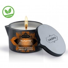 Массажное масло-свеча «Ignite massage oil candle sweet almond», с ароматом сладкого миндаля, 235 гр, KamaSutra KS10202