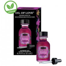 Согревающее масло для эрогенных зон «Oil of Love raspberry kiss», с ароматом лесной малины, 22 мл., KS12003, 22 мл.
