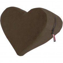 Подушка для любви малая в виде сердца «Heart Wedge», кофейный вельвет, Liberator 16042544, длина 33 см.