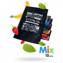 Презервативы «VITALIS PREMIUM №12+3 MIX», 276, цвет прозрачный, длина 18 см.