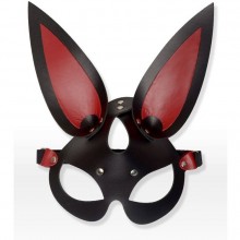 Черно-красная кожаная маска с длинными заячьими ушками, Sitabella 3186-12, бренд СК-Визит