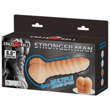 Мастурбатор-насадка с вибрацией в головке «Stronger Man», попка, цвет телесный, Baile BM-009213Z, длина 22 см.