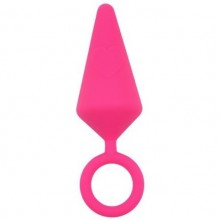 Розовая анальная пробка с кольцом «Candy Plug L», длина 13.2 см.