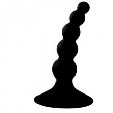 Анальная втулка с шариками на присоске, цвет черный, Lovetoy 1023, длина 10 см.