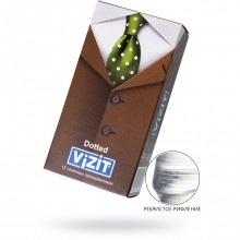 Презервативы точечные «VIZIT Dotted» упаковка 12 шт, латекс, 18 см, 301, бренд CPR GmbH, длина 18 см.