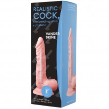 Реалистичный фаллоимитатор с мошонкой «Vander Realistic Cock Bending Ultra Soft Dildo», цвет телесный, , Vandersex VA-RCUSD-7/1-Skine, длина 15.5 см.