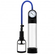Прозрачная вакуумная помпа ««Erozon Penis Pump»» с манометром, цвет прозрачный, , Erozon PMZ108, длина 20 см., со скидкой