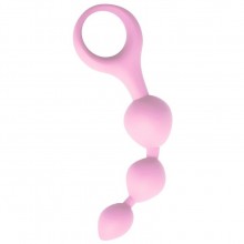 Нежно-розовая анальная цепочка с ручкой-кольцом «Anal Chain », Vandersex VA-ACH-LPNK, цвет Розовый, длина 9 см.
