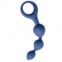 Анальные бусы с ручкой-кольцом «Anal Chain », цвет синий, Vandersex VA-ACH-DBLUE, из материала Силикон, длина 9 см.