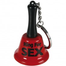 Колокольчик-брелок сувенирный «Ring for sex», красно-черный, Orion 7000880000, из материала металл, длина 6.5 см.