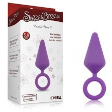 Анальная втулка коническая с кольцом «Candy Plug S», фиолетовая, рабочая длина 4.5 см, Chisa CN-101463549, бренд Chisa Novelties, коллекция Sweet Breeze, длина 7.6 см.
