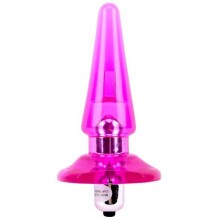 Анальная пробка конусовидная с вибрацией «Nicoles Vibro Plug», цвет розовый, Chisa Novelties CN-371410500, коллекция Hi-Basic, длина 12.5 см.