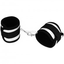 Серебристо-черные наручники «Struggle My Handcuff», LoveToy LV1535, длина 23 см.