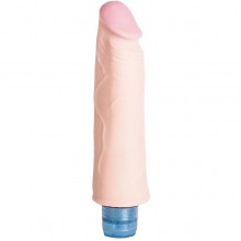 Реалистичный вибратор для женщин «Vibro Realistic Cock Dildo» с рельефным стволом, телесный, общая длина 19 см, Vandersex VA-VRD-614-Flesh, длина 19 см., со скидкой